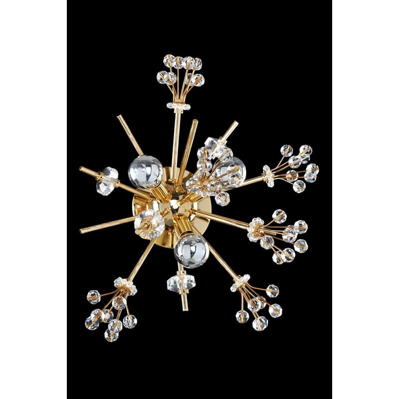 Allegri Shorecrest Convertible 3 Light 7" Tall Wall Sconce / Flush - 18K Gold / Clear Firenze