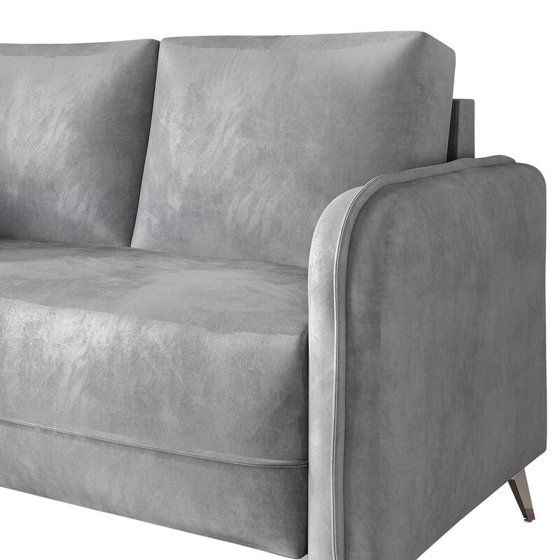 CraftPorch Luxurious Velvet Upholstered Loveseat - N/A