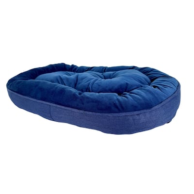 Cuddlove Oval Pet Bed Navy Large - 28"W x 22"D x 5"H
