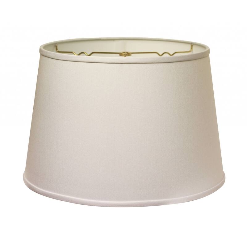 14" White Rounded Empire Slanted No Slub Lampshade - 14" L x 14" W x 9.5" H - White - 14" L x 14" W x 9.5" H