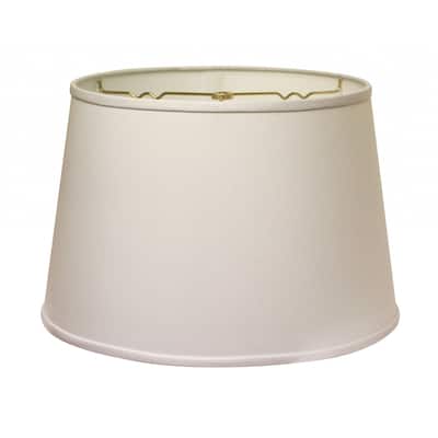 14" White Rounded Empire Slanted No Slub Lampshade - 14" L x 14" W x 9.5" H