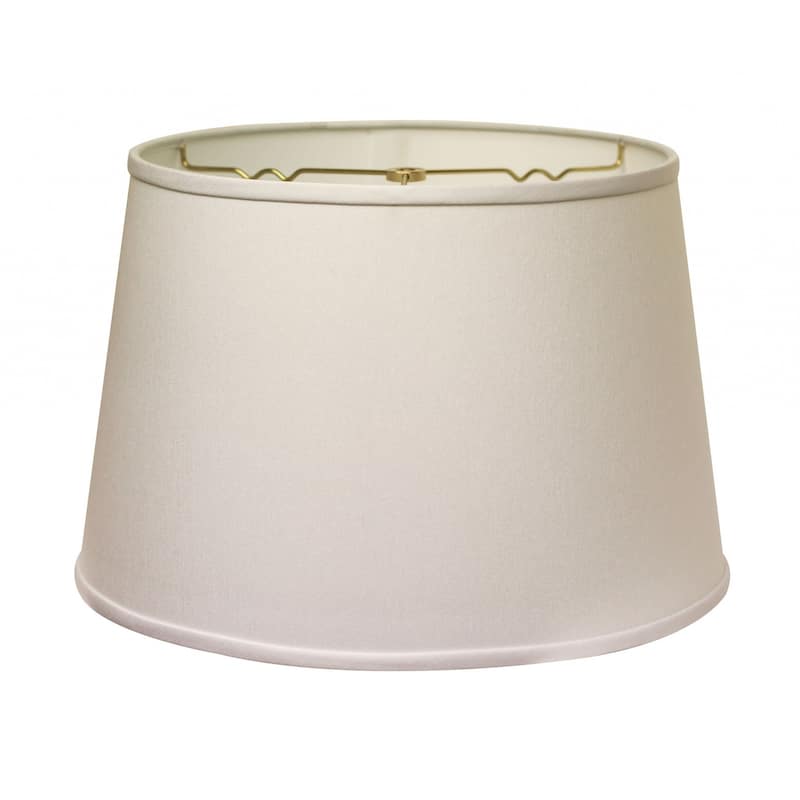 16" White Rounded Empire Slanted No Slub Lampshade - 16" L x 16" W x 10.5" H - White - 16" L x 16" W x 10.5" H
