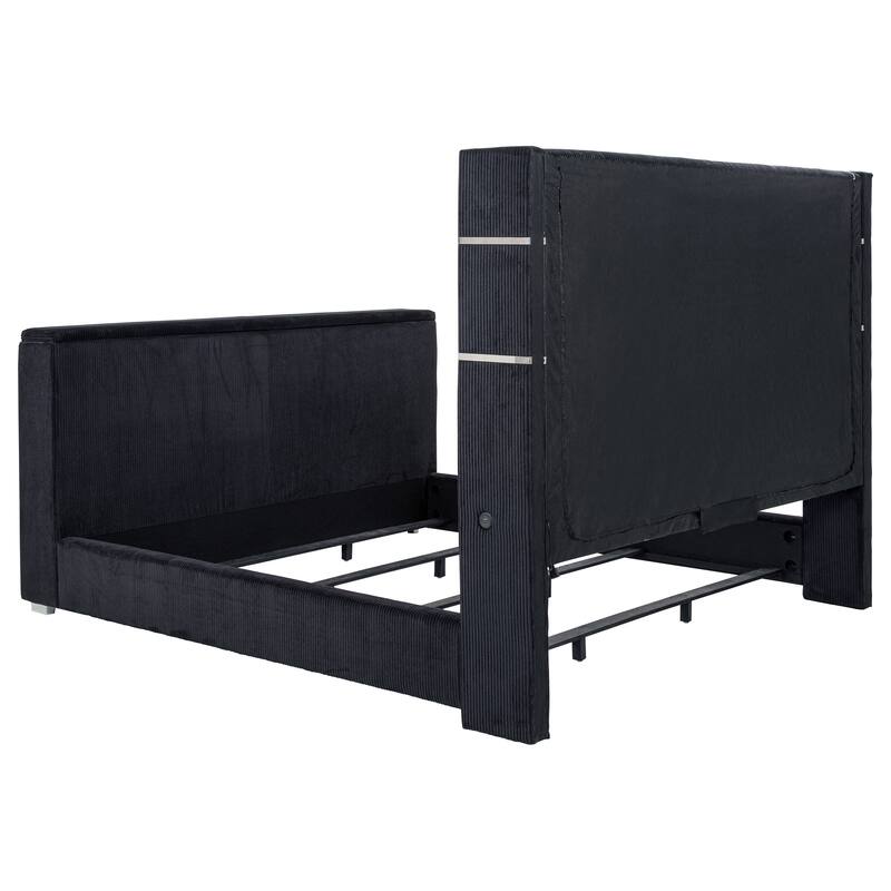 Tisdall Flame Visualizer Wingback TV Bed Black