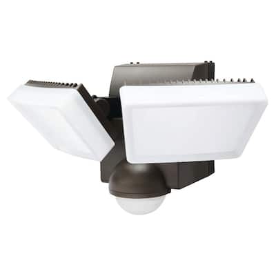 IQ America 800 Lumen Battery Operated LED Motion Security Flood Light Wall Eave Mount