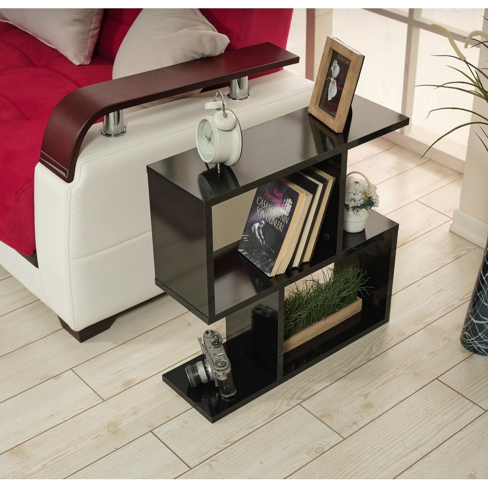 Alfa Rectangle 4 Shelves End Table, 23 inch End Table for Living Rooms