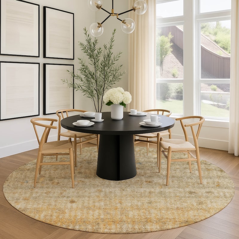 Machine Washable Indoor/ Outdoor Ombre Stripes Chantille Rug