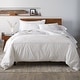 preview thumbnail 15 of 18, 100% Cotton Percale 3 Piece Duvet Set with Satin Stitching White - Full - Queen