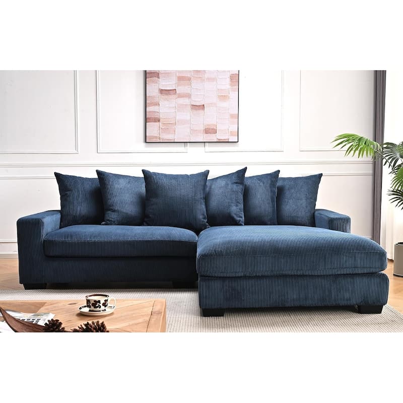 Us Pride Furniture Payan 102.4" Wide Corduroy L-Shape Sectional Sofa