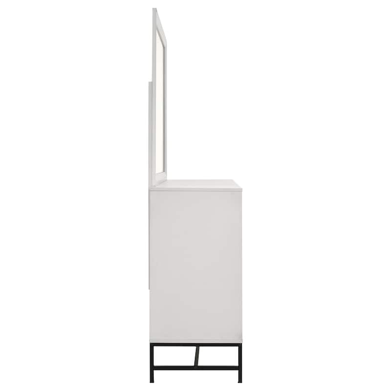 Sonora 6-drawer Bedroom Dresser and Dresser with Mirror White