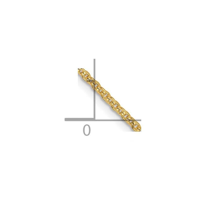 Curata 14k Yellow Gold 1.7mm Flat Round Mariner Anchor Chain Necklace (Lobster)