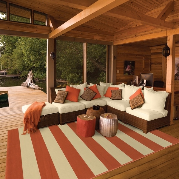 Carson Carrington Sonderso Indoor/ Outdoor Stripe Area Rug. Opens flyout.