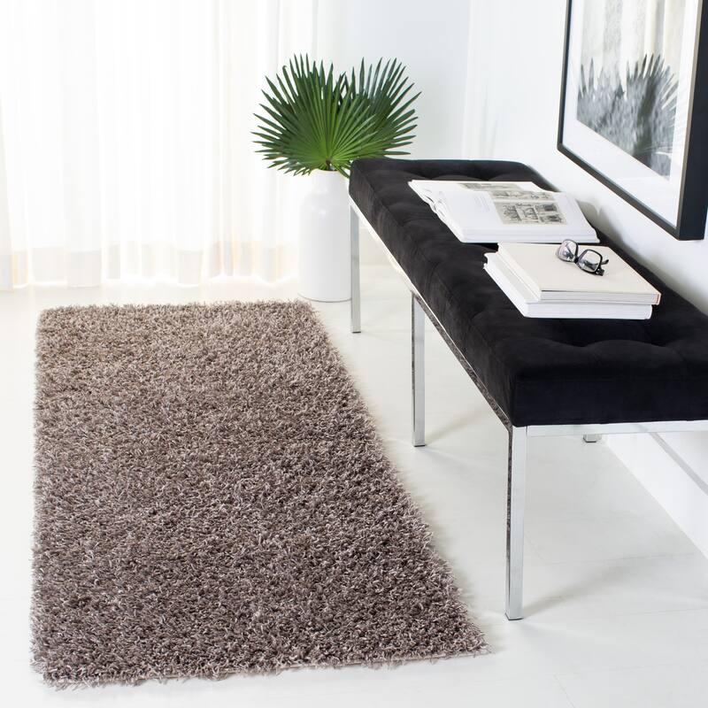 SAFAVIEH Monterey Handmade Shag Area Rug - 2'3" x 10' Runner - Silver