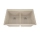 preview thumbnail 8 of 6, 33 Inch Lexicon Platinum Quartz Composite Drop-in Undermount Double Bowl Galaxy Beige Kitchen Sink LP-800TM-B-SO