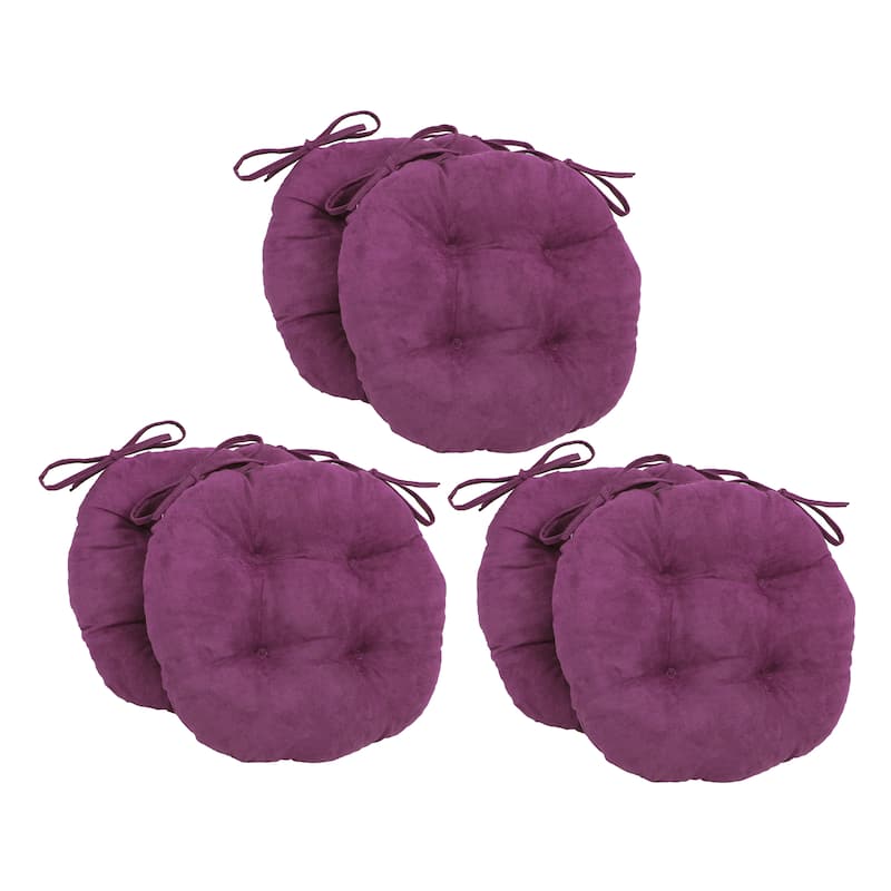 16-inch Round Indoor Microsuede Chair Cushions (Set of 2, 4, or 6) - Set of 6 - Ultra Violet