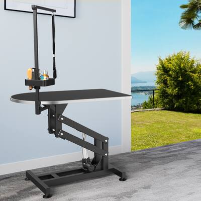39" W Electric Lift Dog Grooming Table - Black