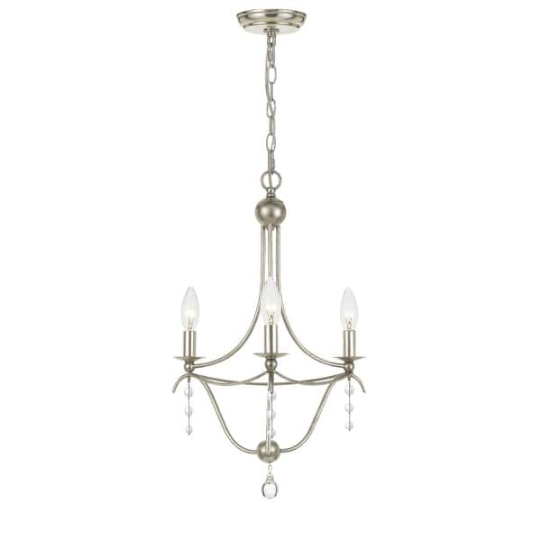 slide 2 of 3, Crystorama Lighting Group Metro 3 Light Single Tier Chandelier Antique Silver