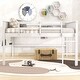 preview thumbnail 3 of 6, White Solid Pine Wood Loft Bed with Hanging Clothes Racks and Full-Length Guardrail