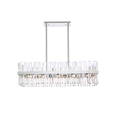 Indigo Home 42 inch crystal rectangle chandelier light