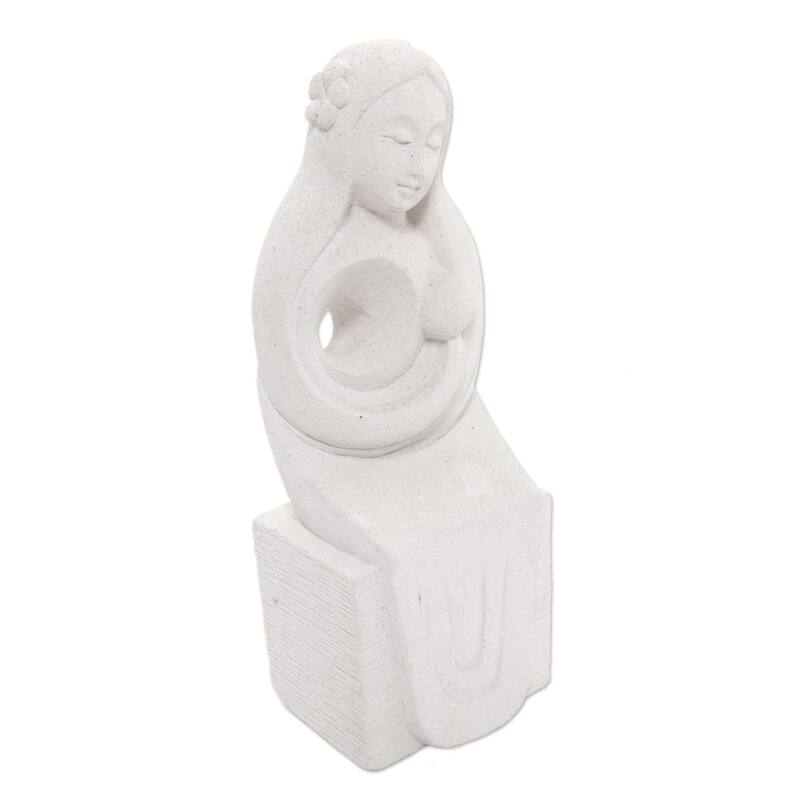 Handmade Mothers Love Sandstone sculpture (Indonesia) - 37 x 20 x 19