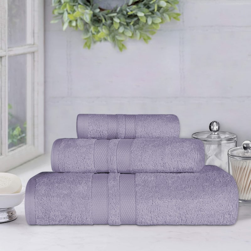 Cotton Quick-Drying 3 Piece Highly Absorbent Towel Set by Superior - Wisteria
