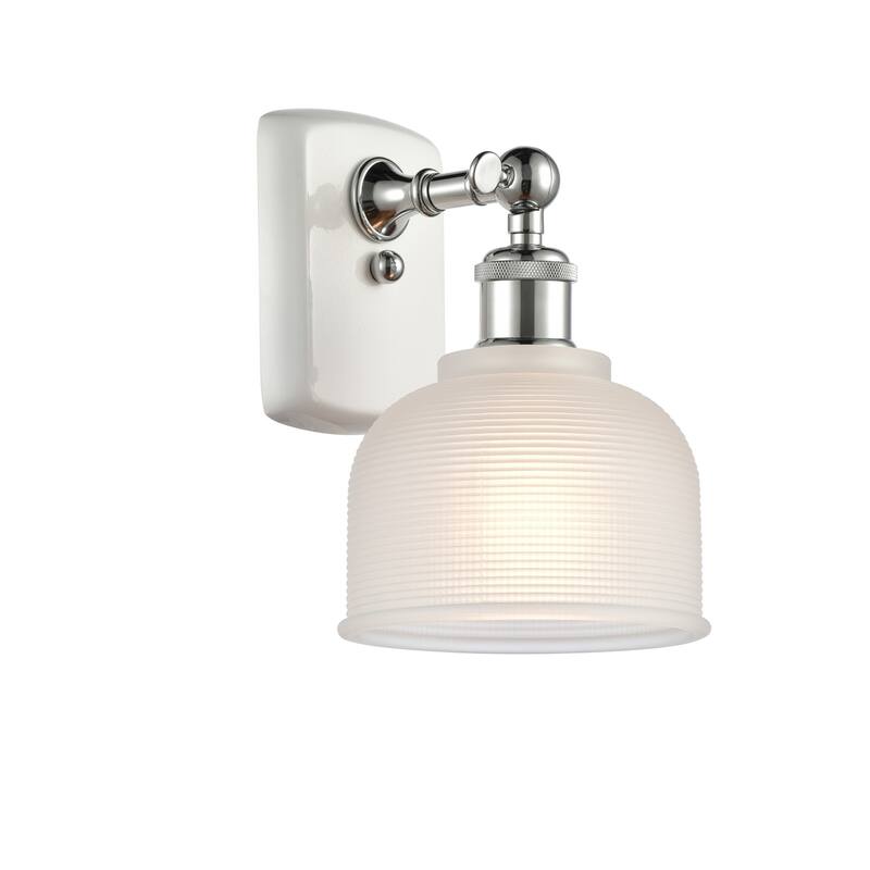 Innovations Lighting Dayton 11" Tall Bathroom Sconce - White and Polished Chrome
