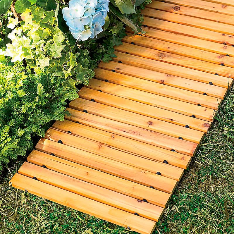 8' Portable Roll-Out Straight Hardwood Pathway