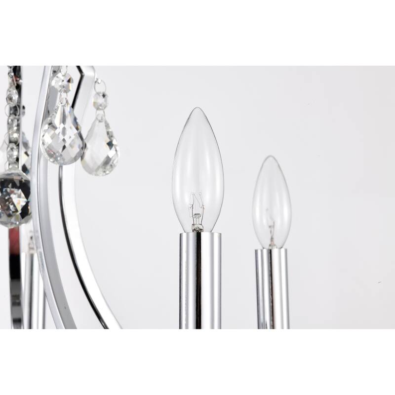 Chrome Finish 5-Light Candle Style Chandelier with Crystal Hanging