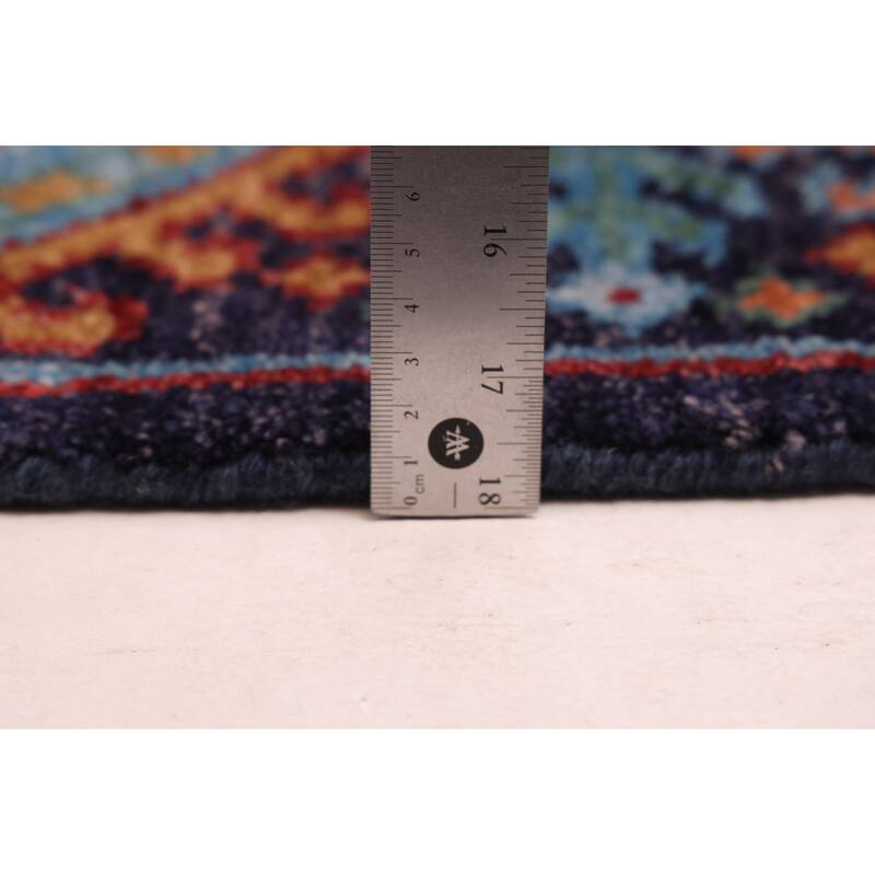 ECARPETGALLERY Hand-knotted Peshawar Ziegler Navy Wool Rug - 5'9 x 8'1