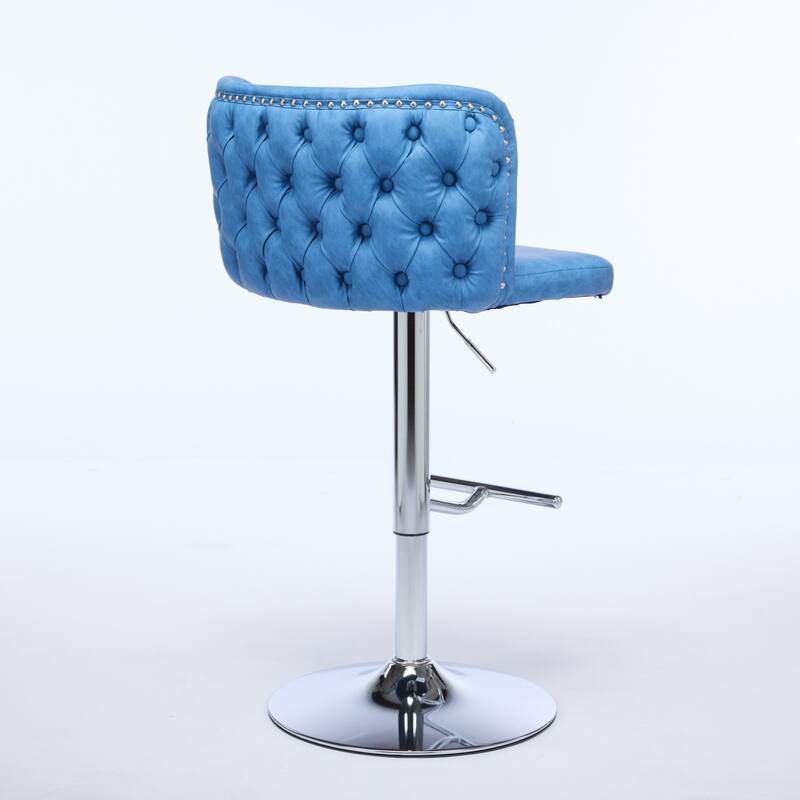 Swivel Barstools Adjusatble Seat Height With Chrome Base