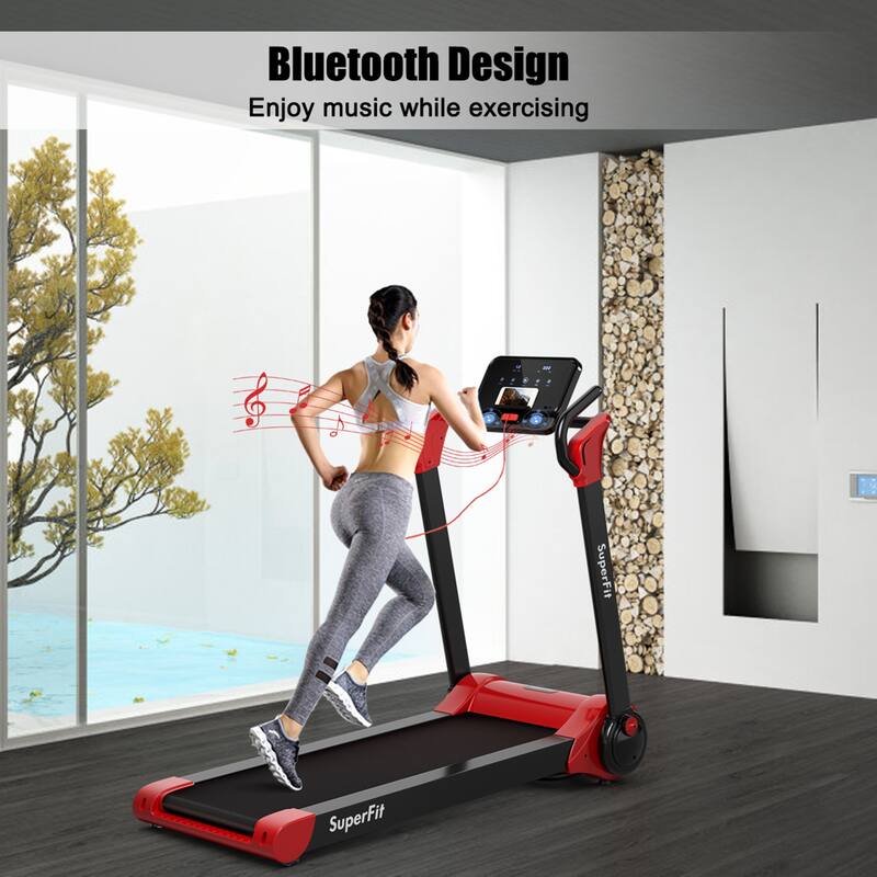 Gymax Folding 2.25HP Electric Treadmill Running Machine w/ LED Display