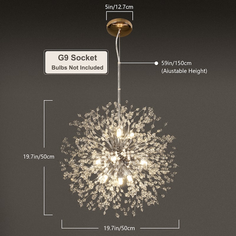OYIPRO Modern Firework Sputnik Chandelier Crystal Pendant Lighting