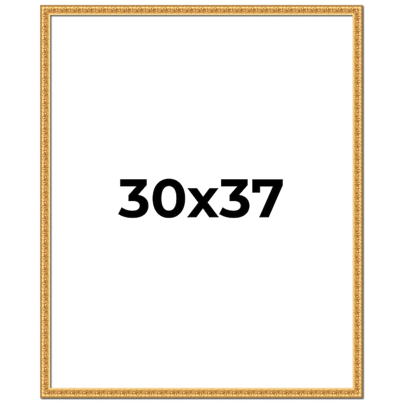 30x37 Frame Gold Real Wood Picture Frame Width 1 inches | Interior