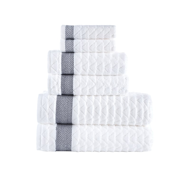 Brooks Brothers Herringbone 6 pcs Towel Set - White