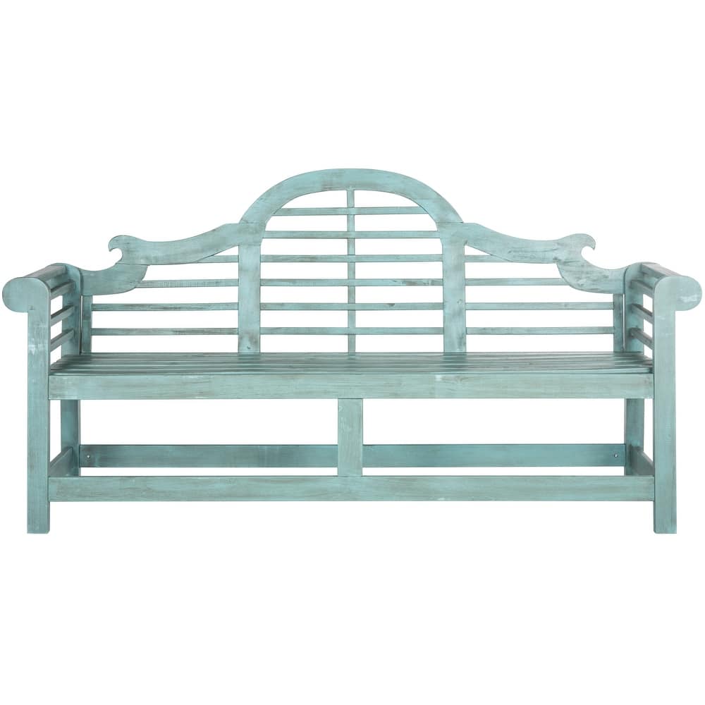 SAFAVIEH Outdoor Hamida Acacia Wood Bench - 77Wx23Dx41H