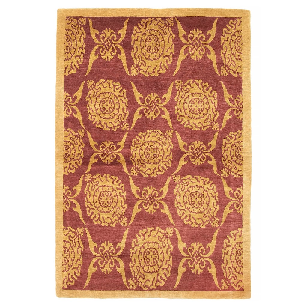 ECARPETGALLERY Hand-knotted Opulence Red Wool Rug - 4'0 x 6'2