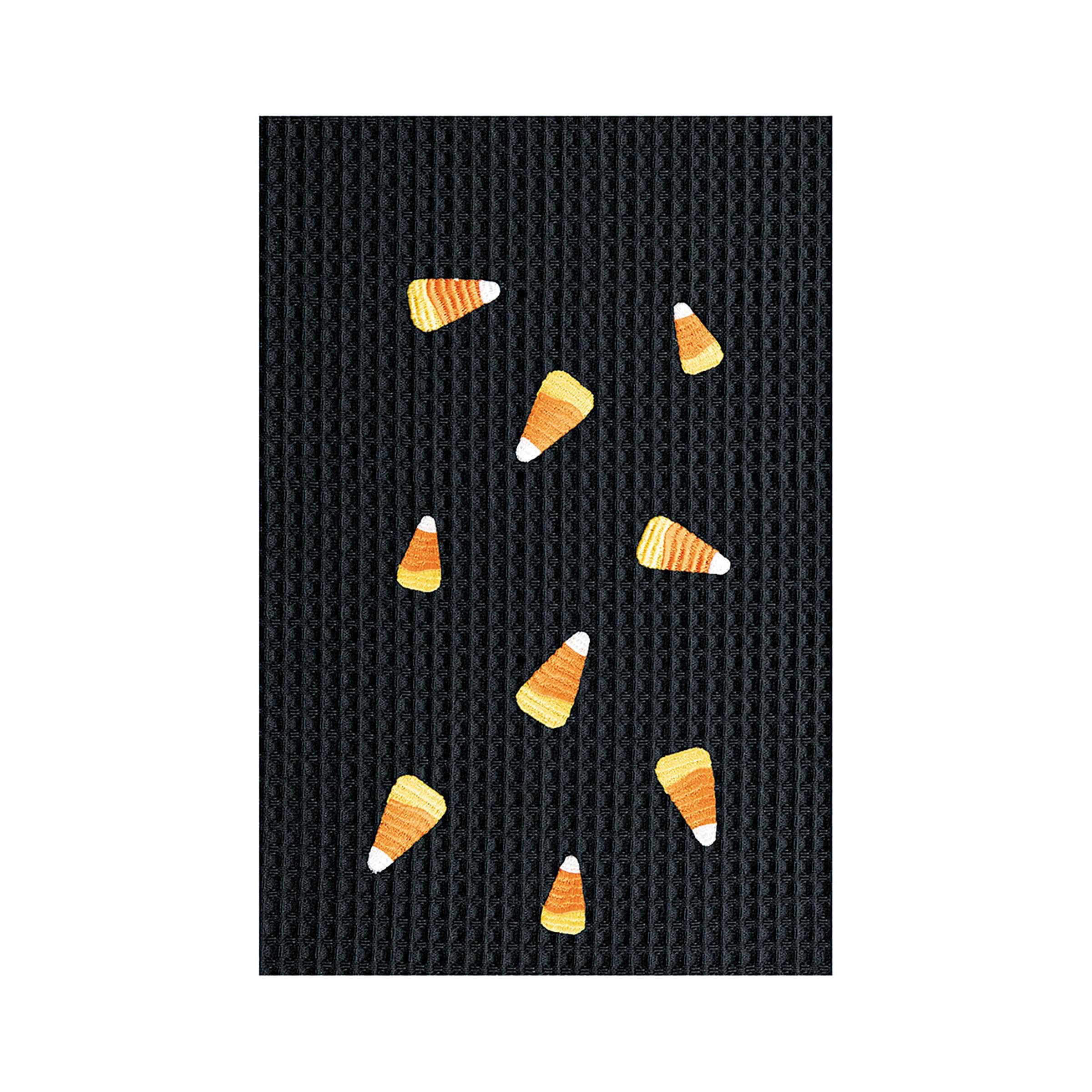 Candy Corn Halloween Waffle Weave Cotton Kitchen Towel