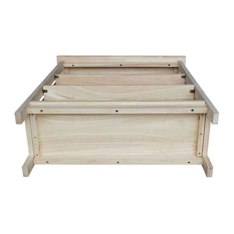 Unfinished Hardwood 3-shelf Mission Style Unit
