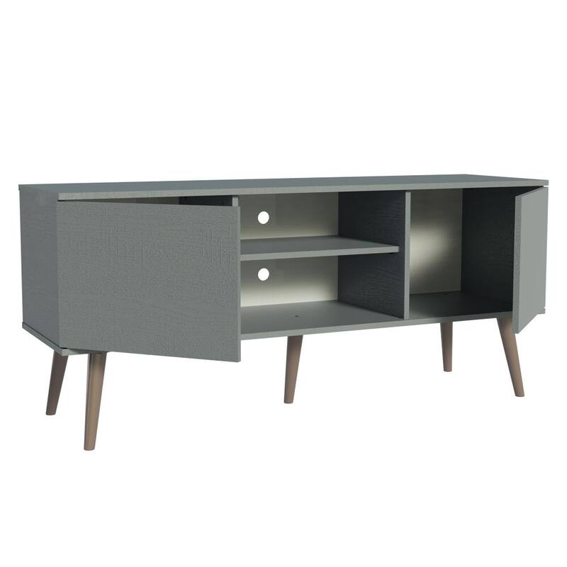 Madesa TV Stand Console with 2 Doors and 2 Shelves with Cable Management for 50, 55 Inch Media Storage