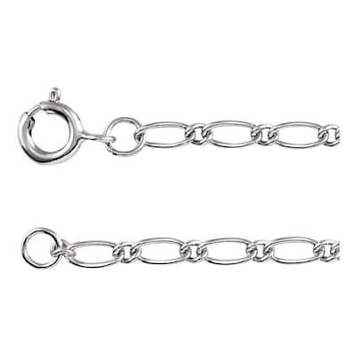 Curata 14k White Gold 1.5mm Figaro Chain Necklace (Spring-ring)
