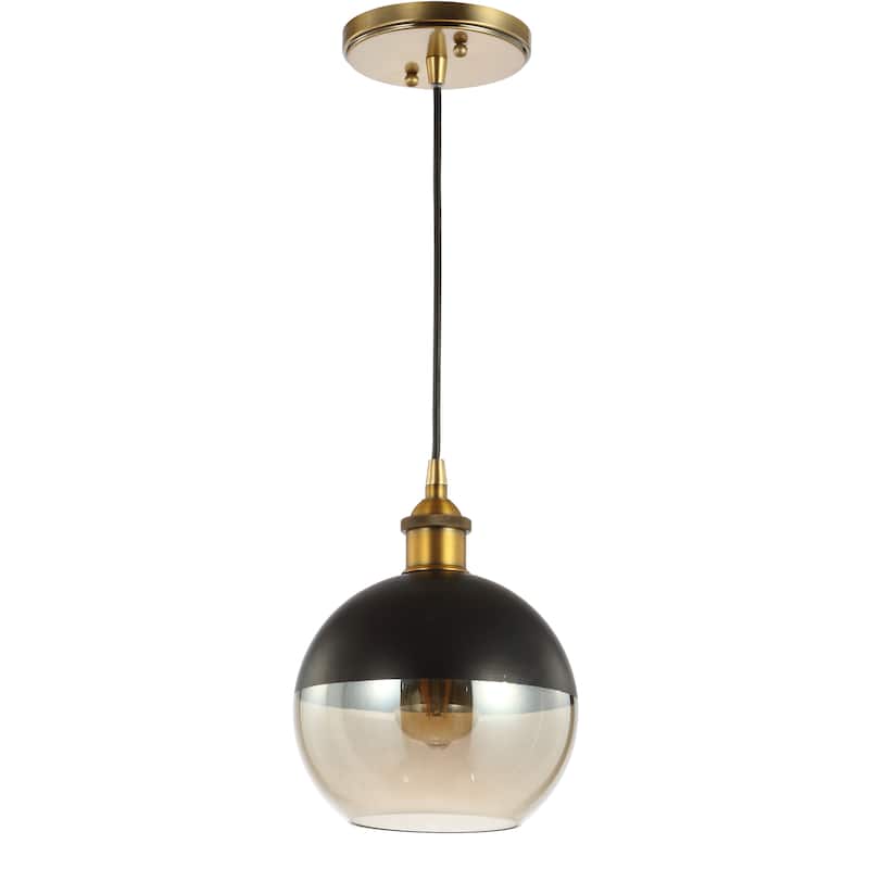 Goldwater 7.5" Adjustable Drop Globe Metal/Glass LED Pendant, by JONATHAN Y