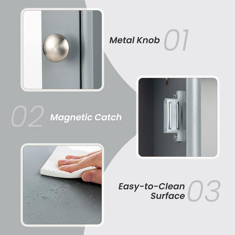 Gymax Bathroom Wall Medicine Cabinet Wall Mounted Storage Organizer - See Details