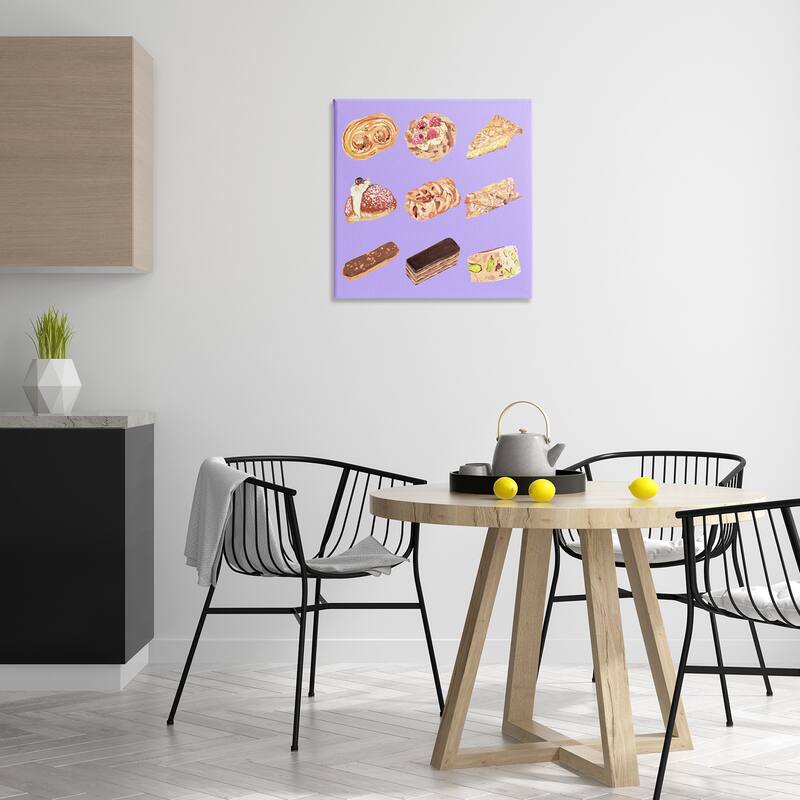 Stupell Bakery Goods on Purple Canvas Wall Art Design By Melissa Wang