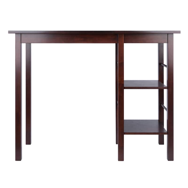 Egan Breakfast Kitchen Island with Shelves, Walnut - 45"W x 19.7"D x 36.2"H