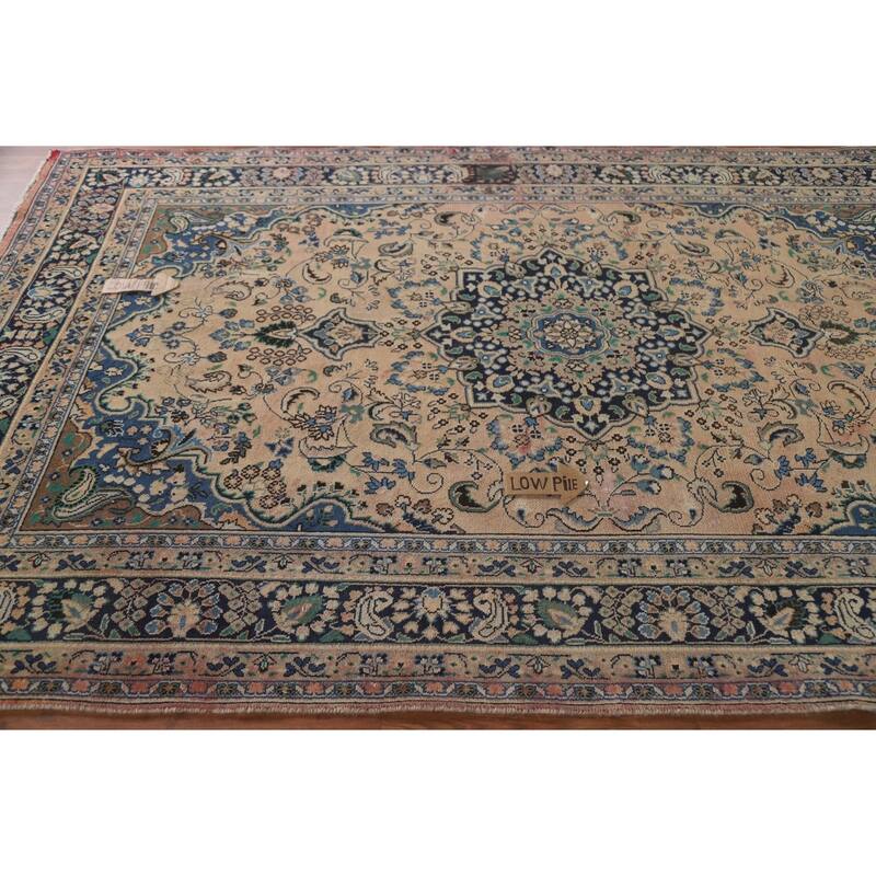 Hand Knotted Oriental 100% Wool Carpet Traditional Floral Peach Hamedan Area Rug - 9' 9'' X 5' 11''
