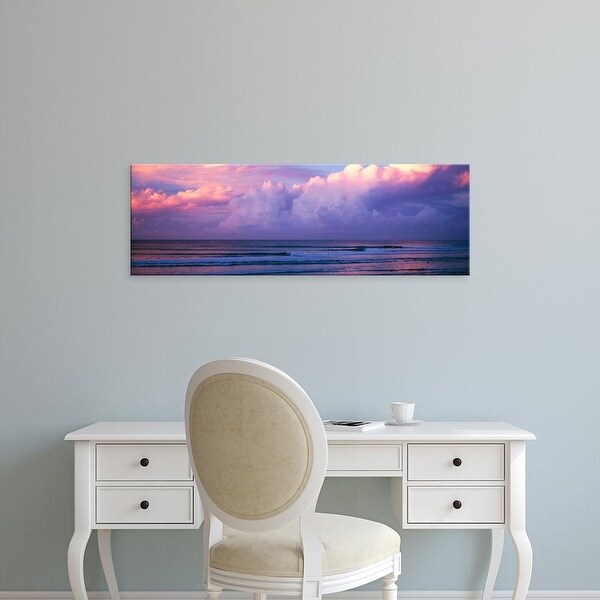 Easy Art Prints Panoramic Images's 'Clouds over the sea at sunset' Premium Canvas Art