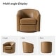 preview thumbnail 31 of 49, HULALA HOME Althea Modern Genuine Leather Swivel Barrel Chair with Solid Wood Base