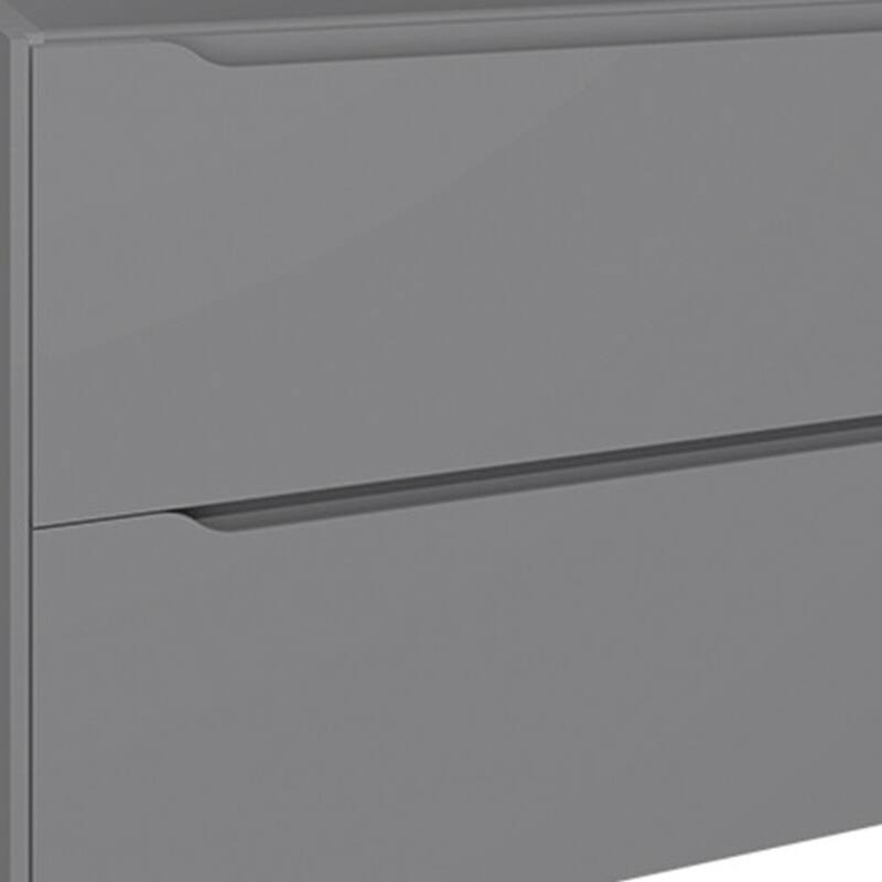 HomeRoots 40" Gray Wood Floating Bathroom Vanity With White Sink And Two Drawers - 40.00 in. x 18.00 in. x 19.00 in.