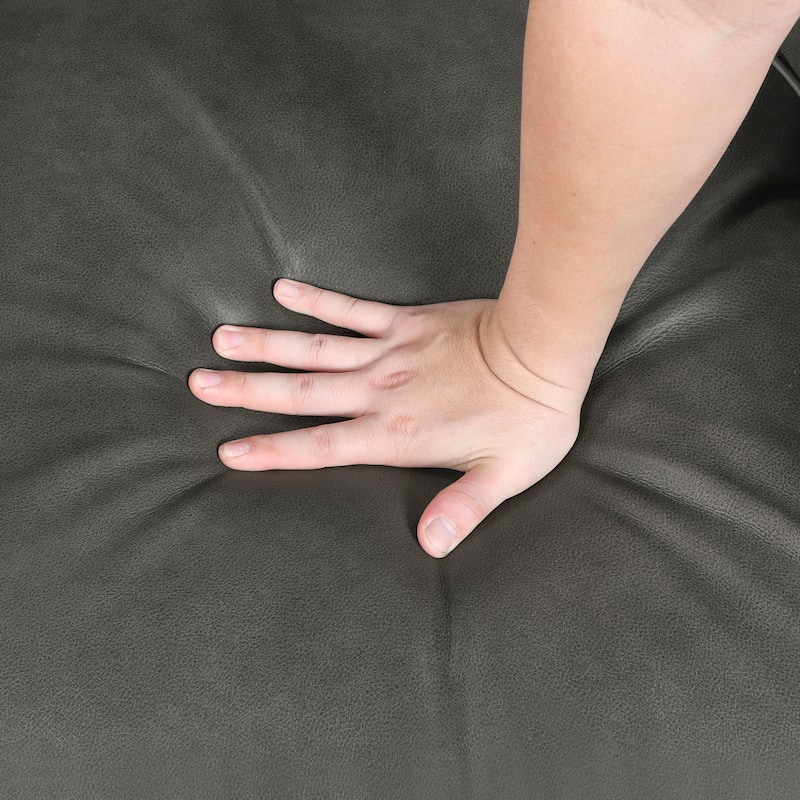 Raya 31.5" Leather Upholstered Accent Chair - Nailhead Trim