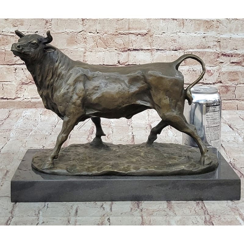 Trotting Bull - Hot Cast Bronze Sculpture Statue Cattle Cow Art Decor