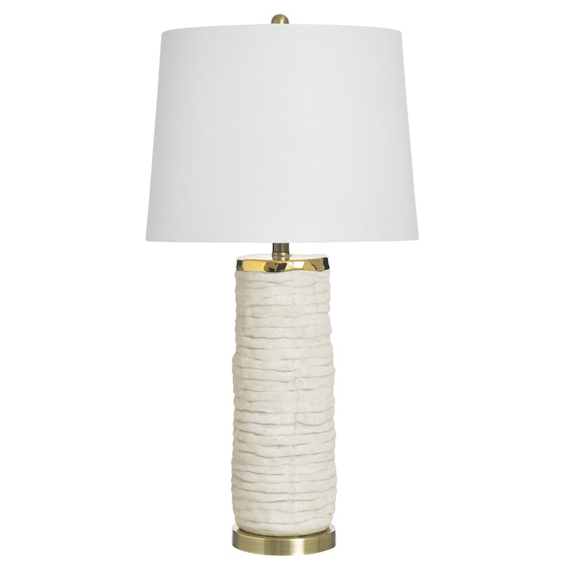 StyleCraft Ceramic Table Lamp - Denizlt Gold - White Shade - Denizlt Gold, White
